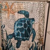 1/3/4 Pcs Bathroom Decor Set Ocean Dolphin Starfish Print Waterproof Bathroom Shower Curtain Toilet Cover Mat Non-slip Mat Set Bathroom Decoration