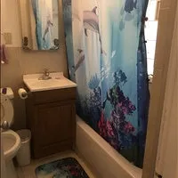 1/3/4 Pcs Sea Style Dolphin Waterproof Shower Curtain Set Toilet Cover Mat Bathroom Non-Slip Mat Pedestal Rug Kit
