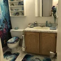 1/3/4 Pcs Sea Style Dolphin Waterproof Shower Curtain Set Toilet Cover Mat Bathroom Non-Slip Mat Pedestal Rug Kit