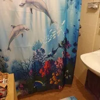 1/3/4 Pcs Sea Style Dolphin Waterproof Shower Curtain Set Toilet Cover Mat Bathroom Non-Slip Mat Pedestal Rug Kit