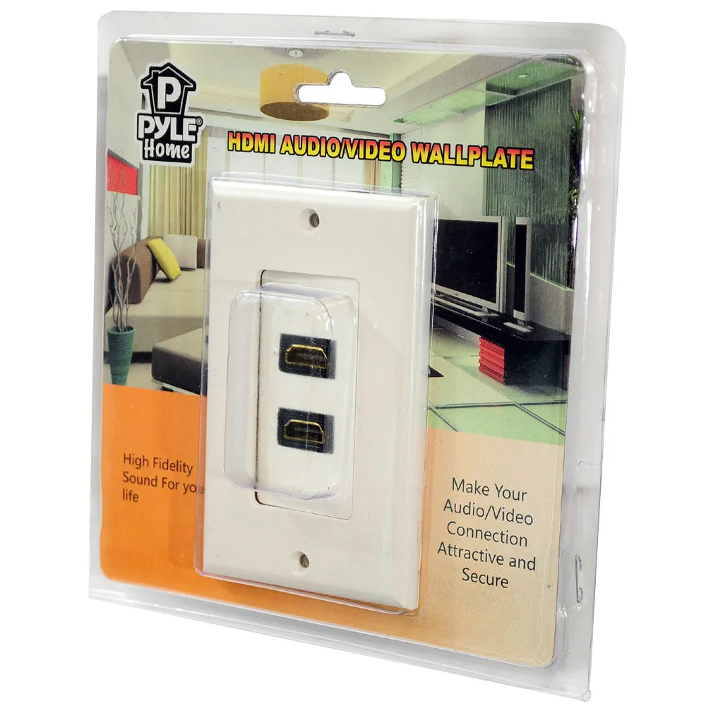 2 Port  Hdmi Wallplate W/Back  Built-In Flexible Cable For Easy Installation