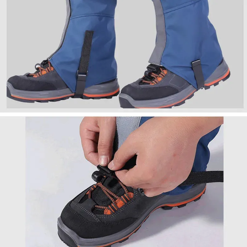 2Pcs Waterproof Snowproof Skiing Gaiters, Leg Warmers for Outdoor Hiking, Climbing