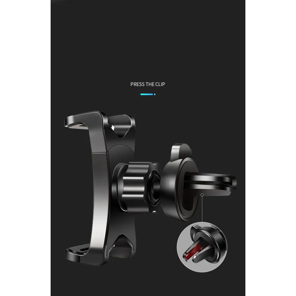 3 in 1 Car GPS Smartphone Holder: Dashboard / Visor Clamp   AC Grid Clip for DEXP Ixion P245 Arctic - Black