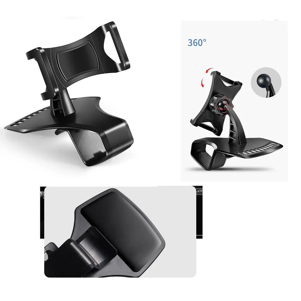3 in 1 Car GPS Smartphone Holder: Dashboard / Visor Clamp   AC Grid Clip for DEXP Ixion P245 Arctic - Black