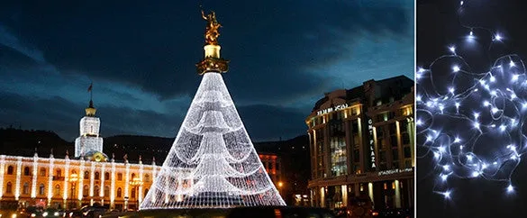 3Mx3M 400LED Outdoor Christmas Xmas String Fairy Wedding Curtain Light With Tail Plug EU/220V White