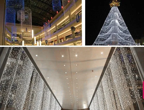 3Mx3M 400LED Outdoor Christmas Xmas String Fairy Wedding Curtain Light With Tail Plug EU/220V White