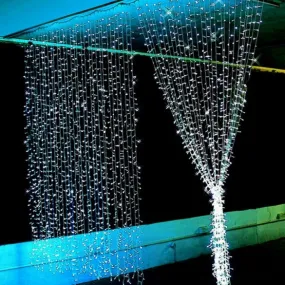 3Mx3M 400LED Outdoor Christmas Xmas String Fairy Wedding Curtain Light With Tail Plug EU/220V White