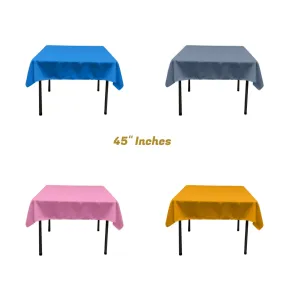 45"x45" SQUARE POLY POPLIN TABLECLOTH