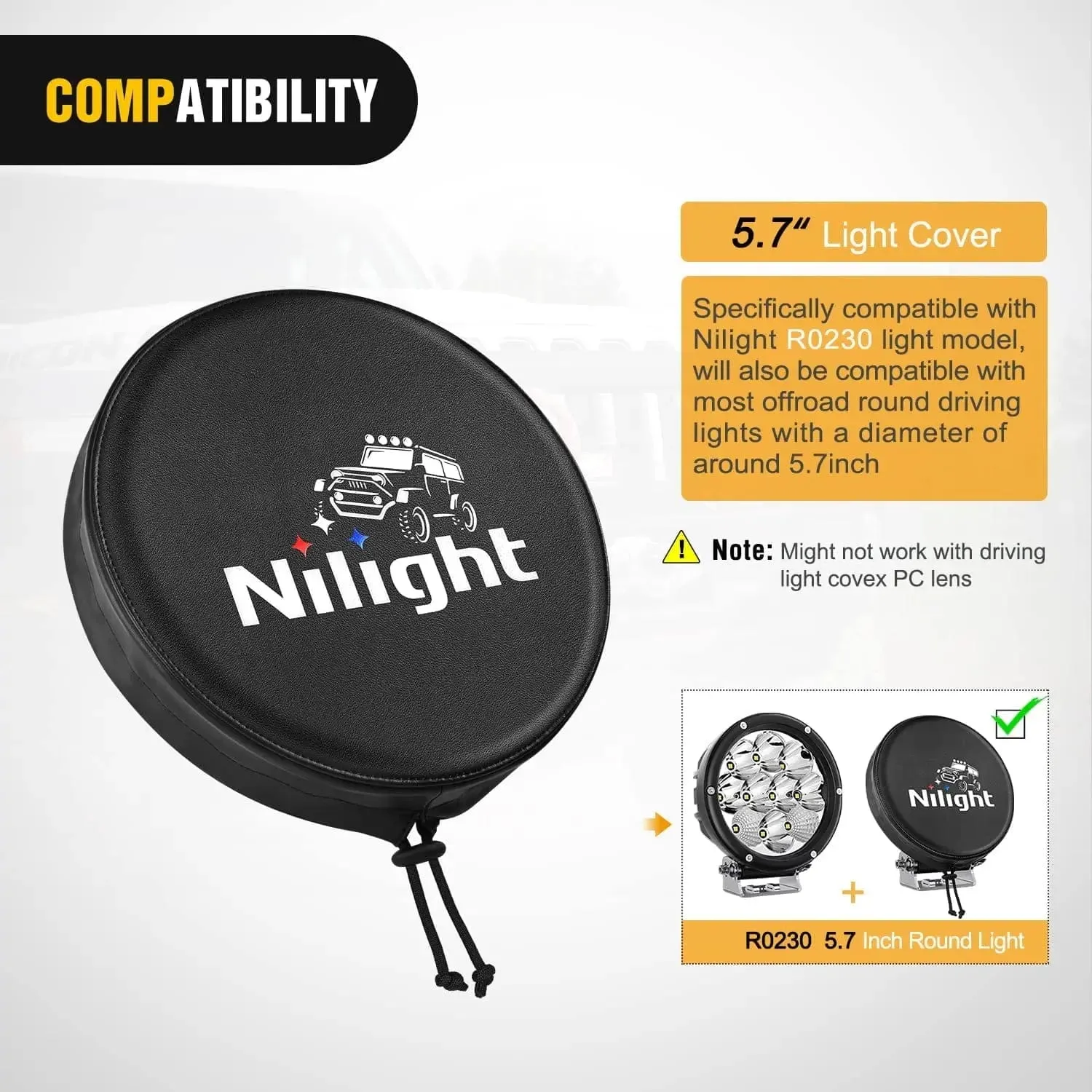 5.75 Inch Round Offroad Driving Pod Light Cover Type B