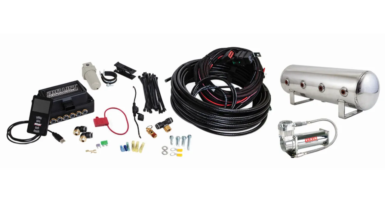 Air Lift Performance 3P Air Management (3/8" Air Line, 2.5 Gallon Lightweight Polished Aluminum Tank, VIAIR 444C Compressor)