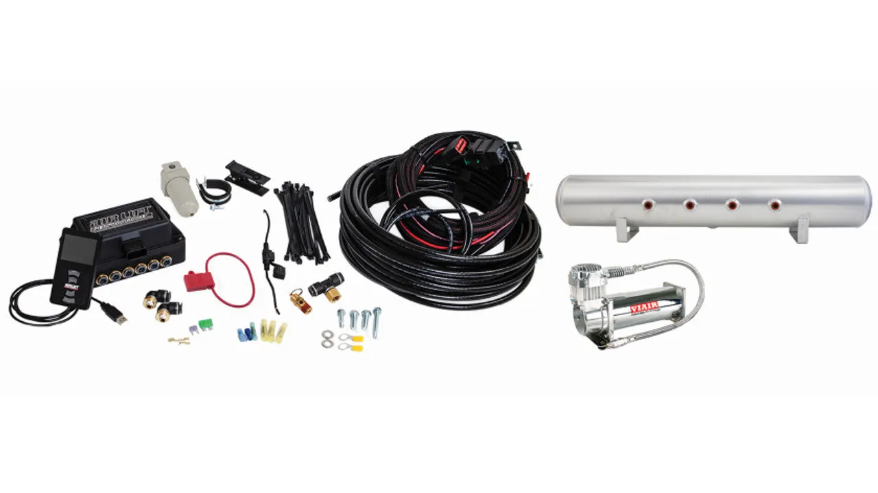 Air Lift Performance 3P Air Management (3/8" Air Line, 5 Gallon Lightweight Raw Aluminum Tank, VIAIR 444C Compressor)