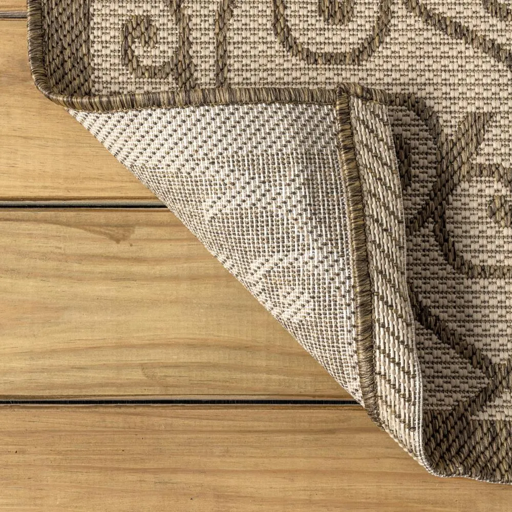 Alfombra Vintage Filigree Textured Weave Indoor/outdoor Round Rug