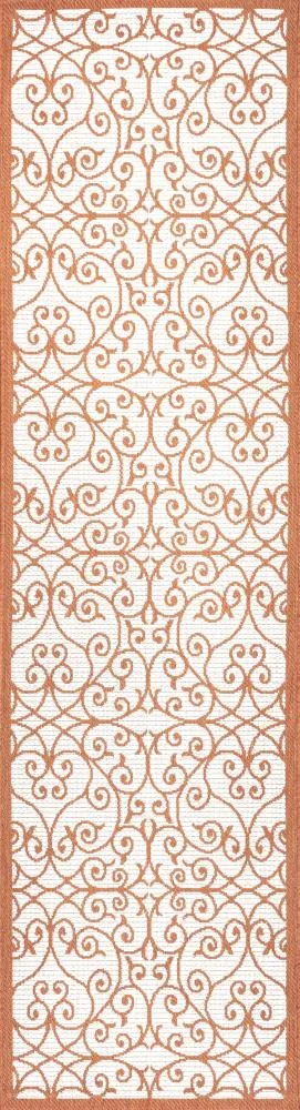 Alfombra Vintage Filigree Textured Weave Indoor/outdoor Runner Rug