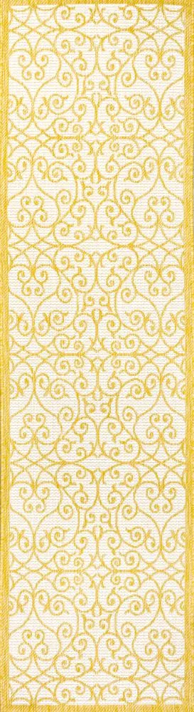 Alfombra Vintage Filigree Textured Weave Indoor/outdoor Runner Rug