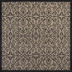 Alfombra Vintage Filigree Textured Weave Indoor/outdoor Square Rug