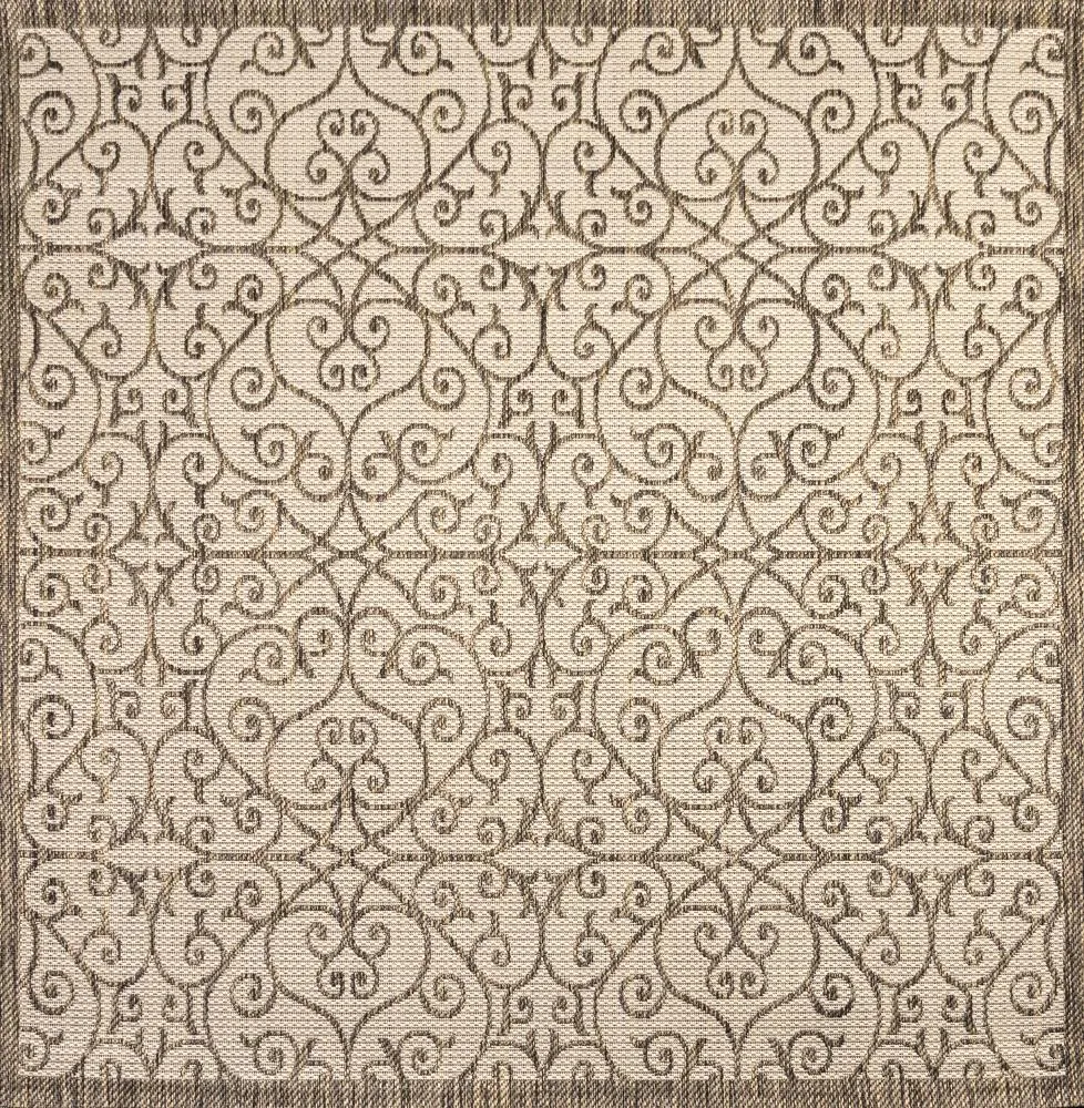 Alfombra Vintage Filigree Textured Weave Indoor/outdoor Square Rug