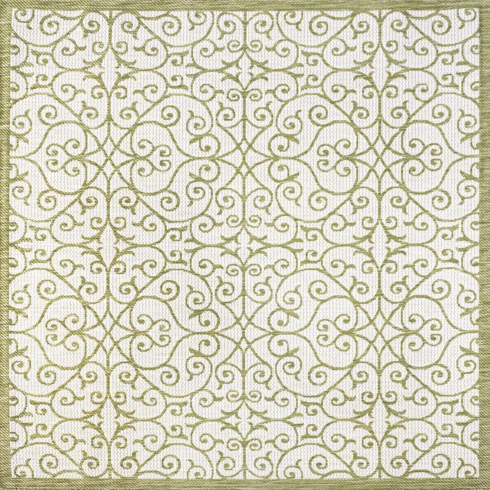 Alfombra Vintage Filigree Textured Weave Indoor/outdoor Square Rug