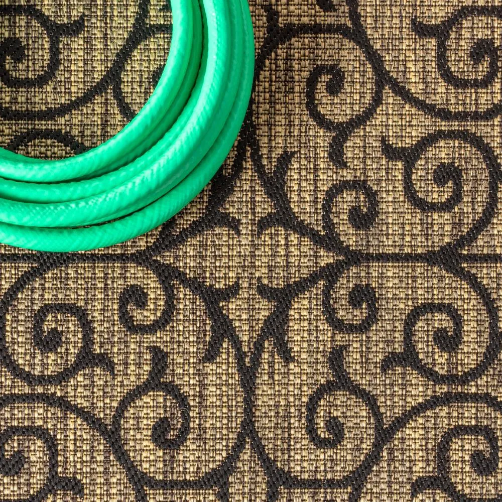 Alfombra Vintage Filigree Textured Weave Indoor/outdoor Square Rug