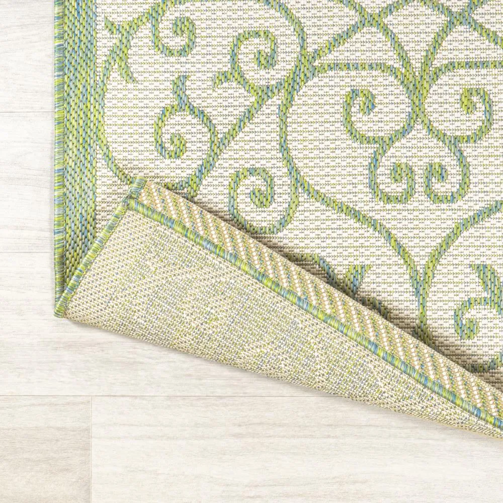 Alfombra Vintage Filigree Textured Weave Indoor/outdoor Square Rug