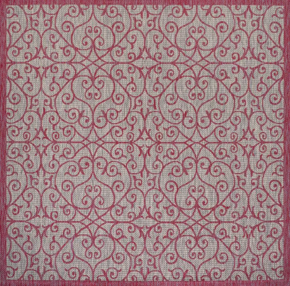 Alfombra Vintage Filigree Textured Weave Indoor/outdoor Square Rug