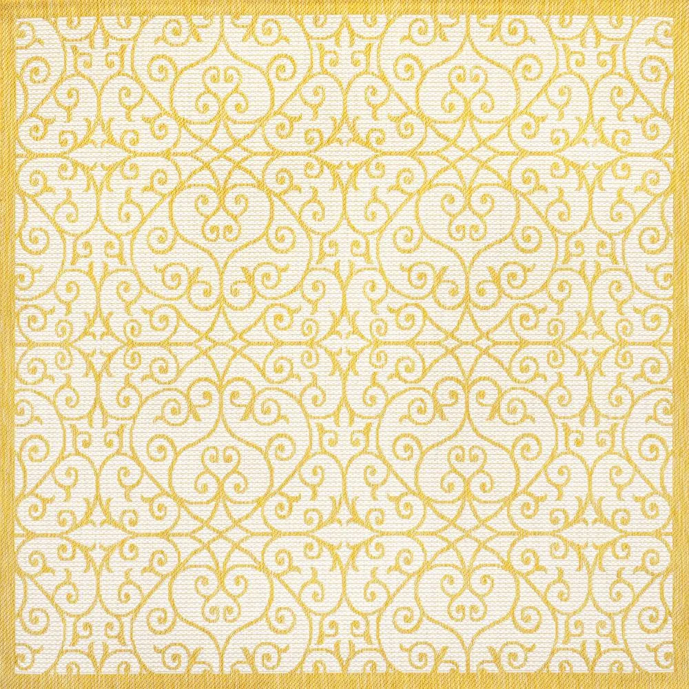 Alfombra Vintage Filigree Textured Weave Indoor/outdoor Square Rug