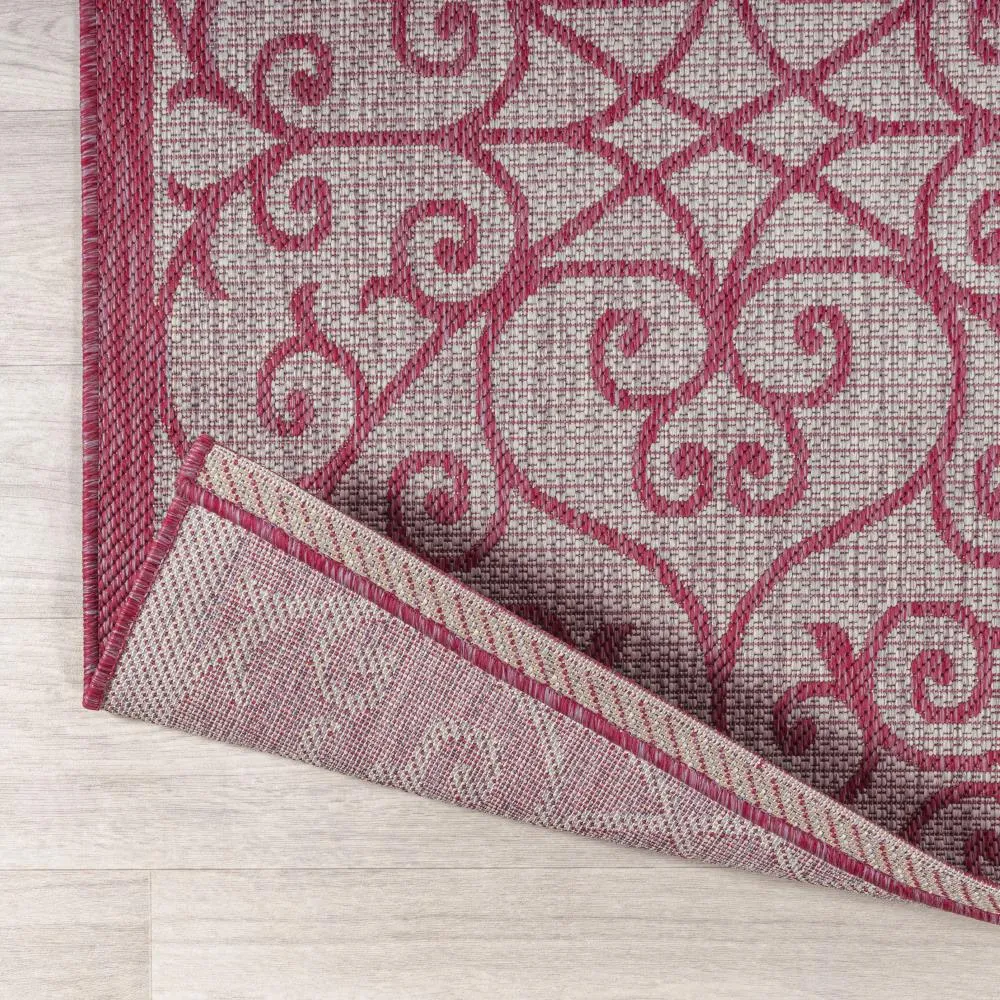 Alfombra Vintage Filigree Textured Weave Indoor/outdoor Square Rug