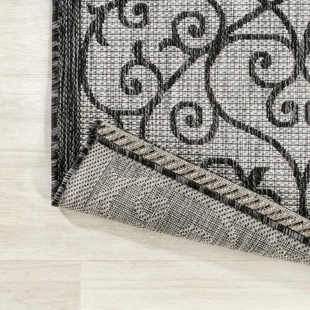 Alfombra Vintage Filigree Textured Weave Indoor/outdoor Square Rug