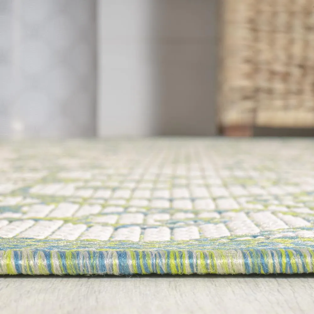 Alfombra Vintage Filigree Textured Weave Indoor/outdoor Square Rug