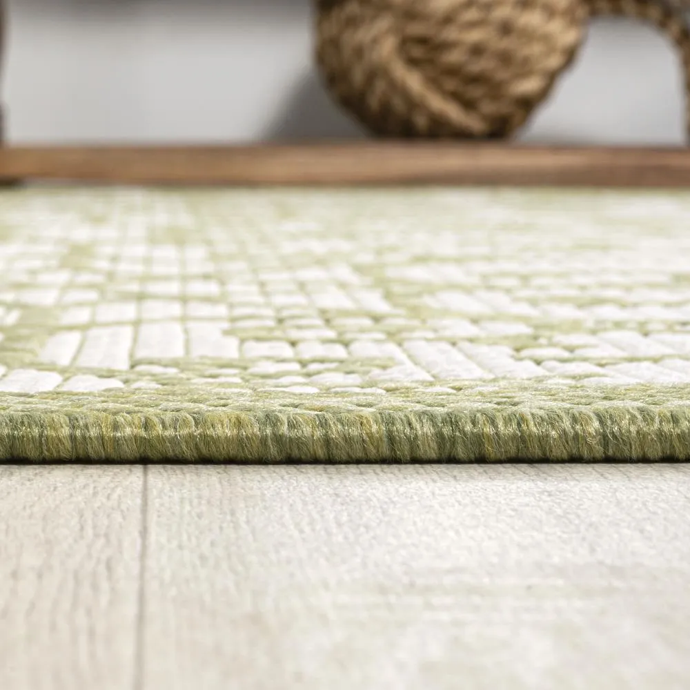 Alfombra Vintage Filigree Textured Weave Indoor/outdoor Square Rug