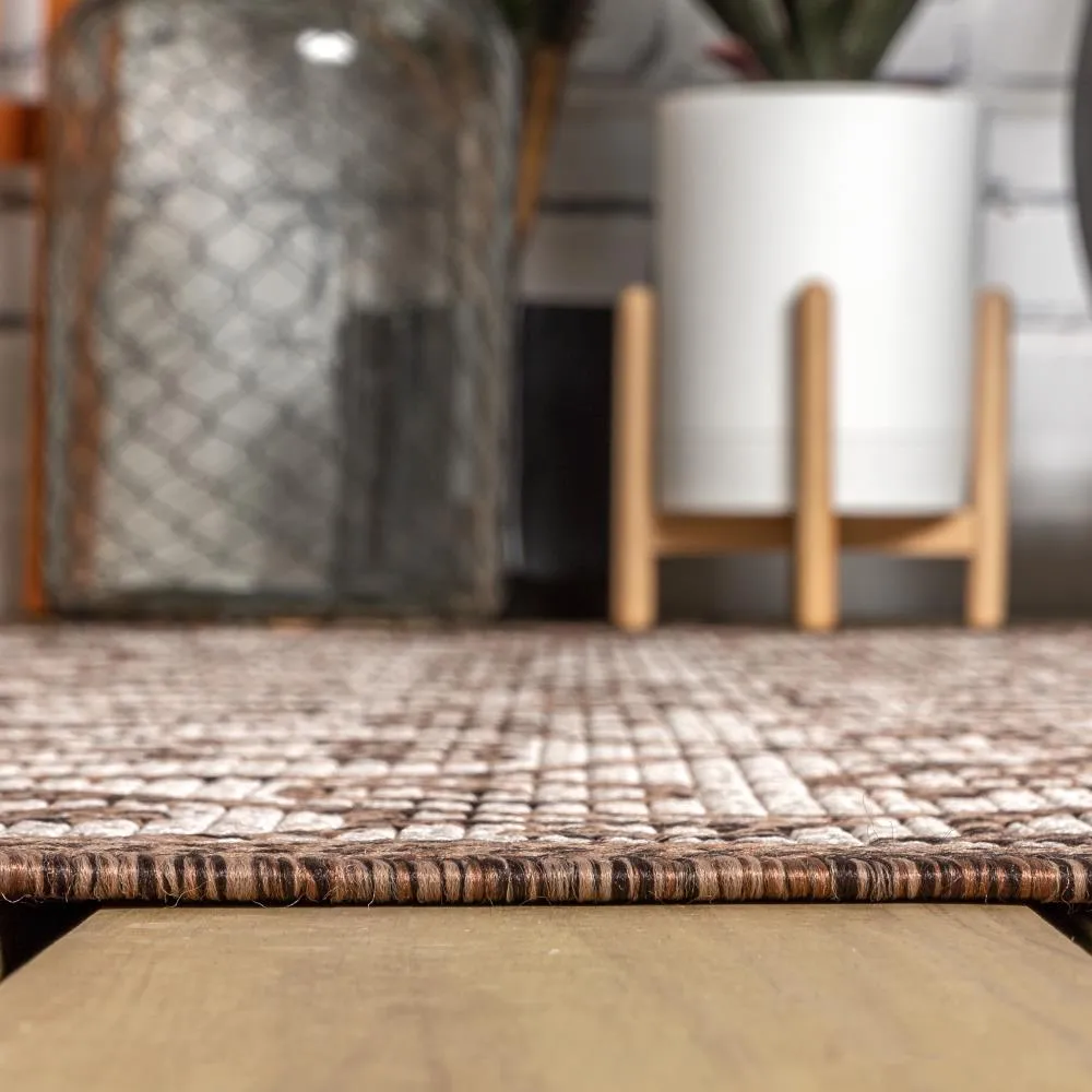 Alfombra Vintage Filigree Textured Weave Indoor/outdoor Square Rug