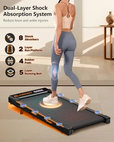 AlRHOT Walking Pad with Incline, 15° Incline Under Desk Treadmill with Remote Control, 2.5HP Walking Pad Treadmill with LED Display for Walking & Climbing at Home or Office，265LB Capacity