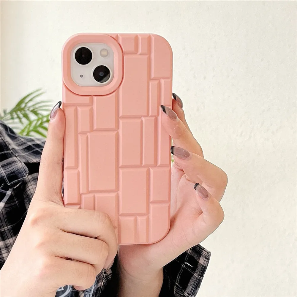 Anymob iPhone Black Geometry Phone Case Soft Silicon Shockproof Cover