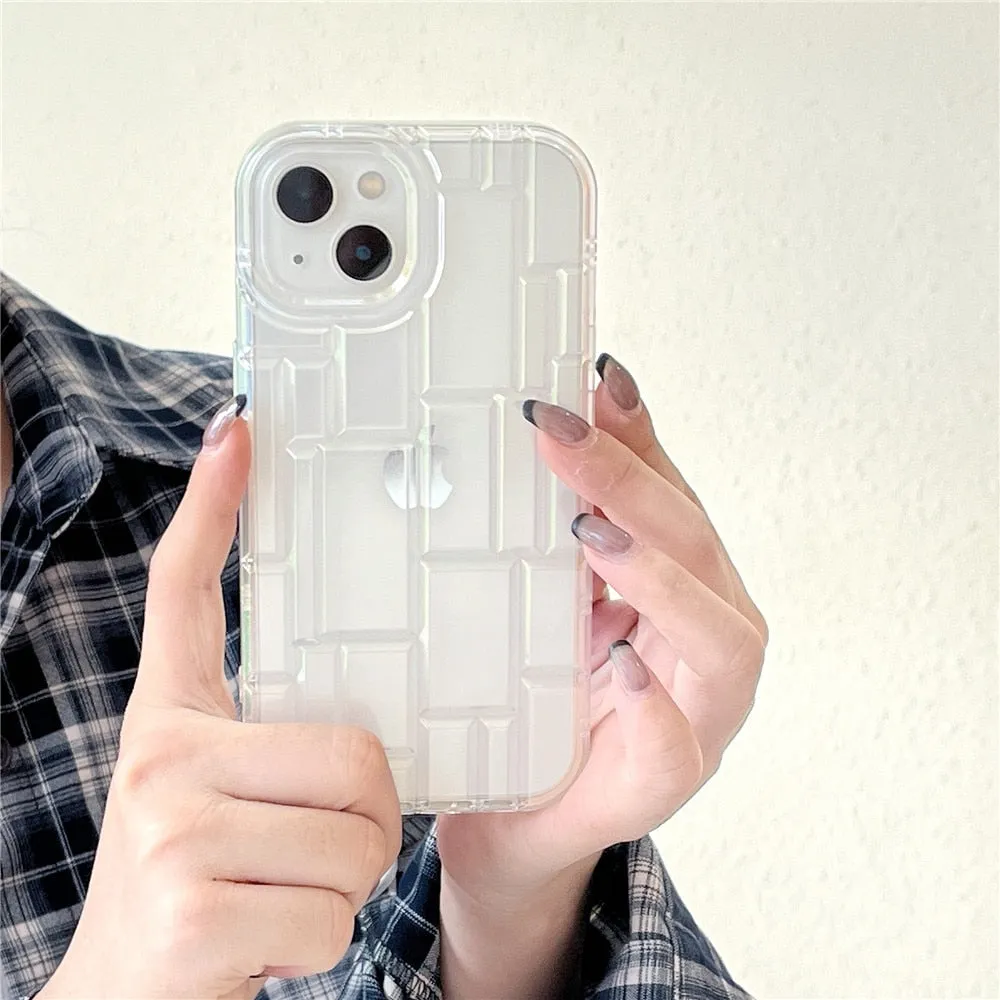 Anymob iPhone Black Geometry Phone Case Soft Silicon Shockproof Cover