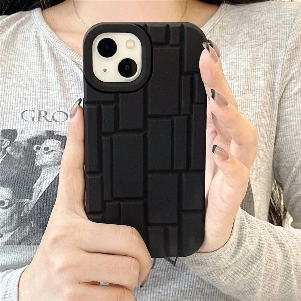 Anymob iPhone Black Geometry Phone Case Soft Silicon Shockproof Cover