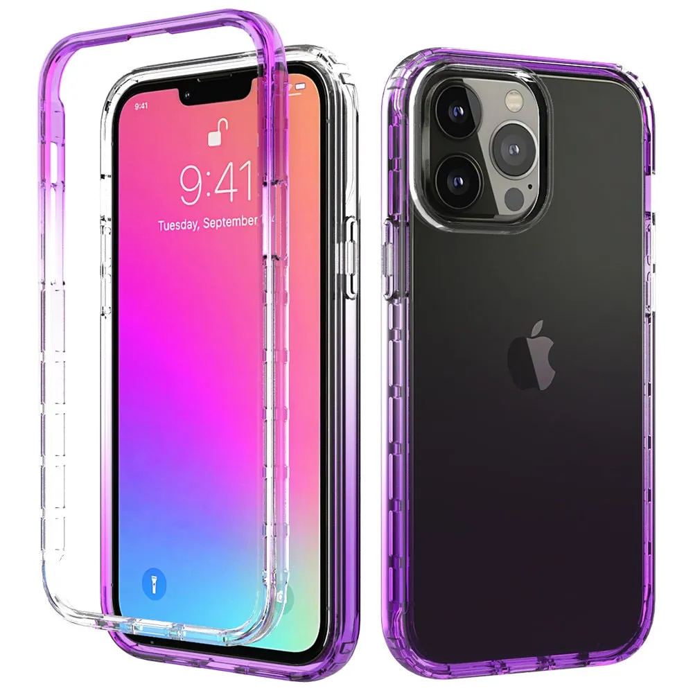 Anymob iPhone Black Transparent Gradient Bumper Phone Case Silicone Shockproof Cover