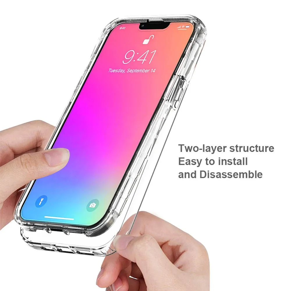 Anymob iPhone Black Transparent Gradient Bumper Phone Case Silicone Shockproof Cover