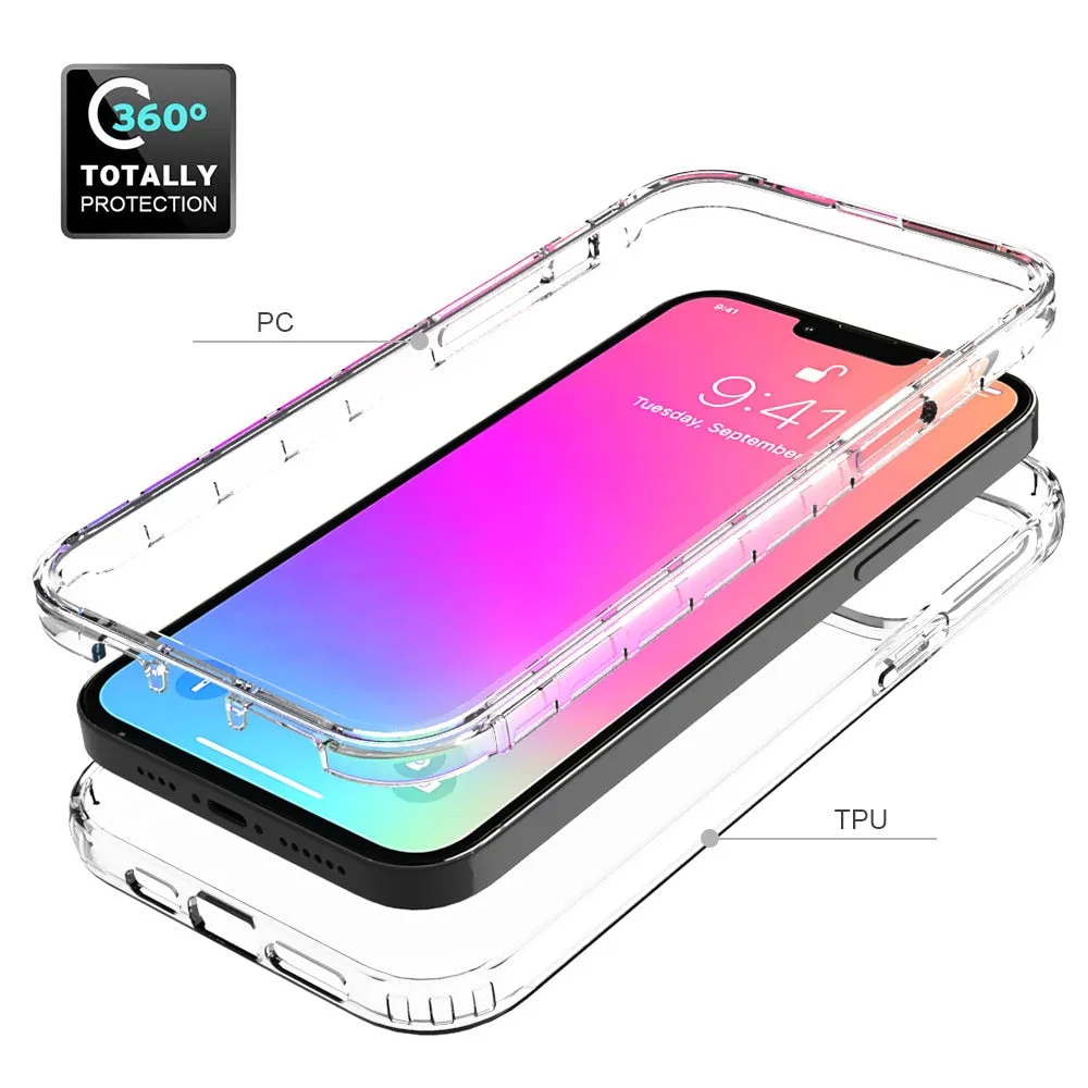 Anymob iPhone Black Transparent Gradient Bumper Phone Case Silicone Shockproof Cover