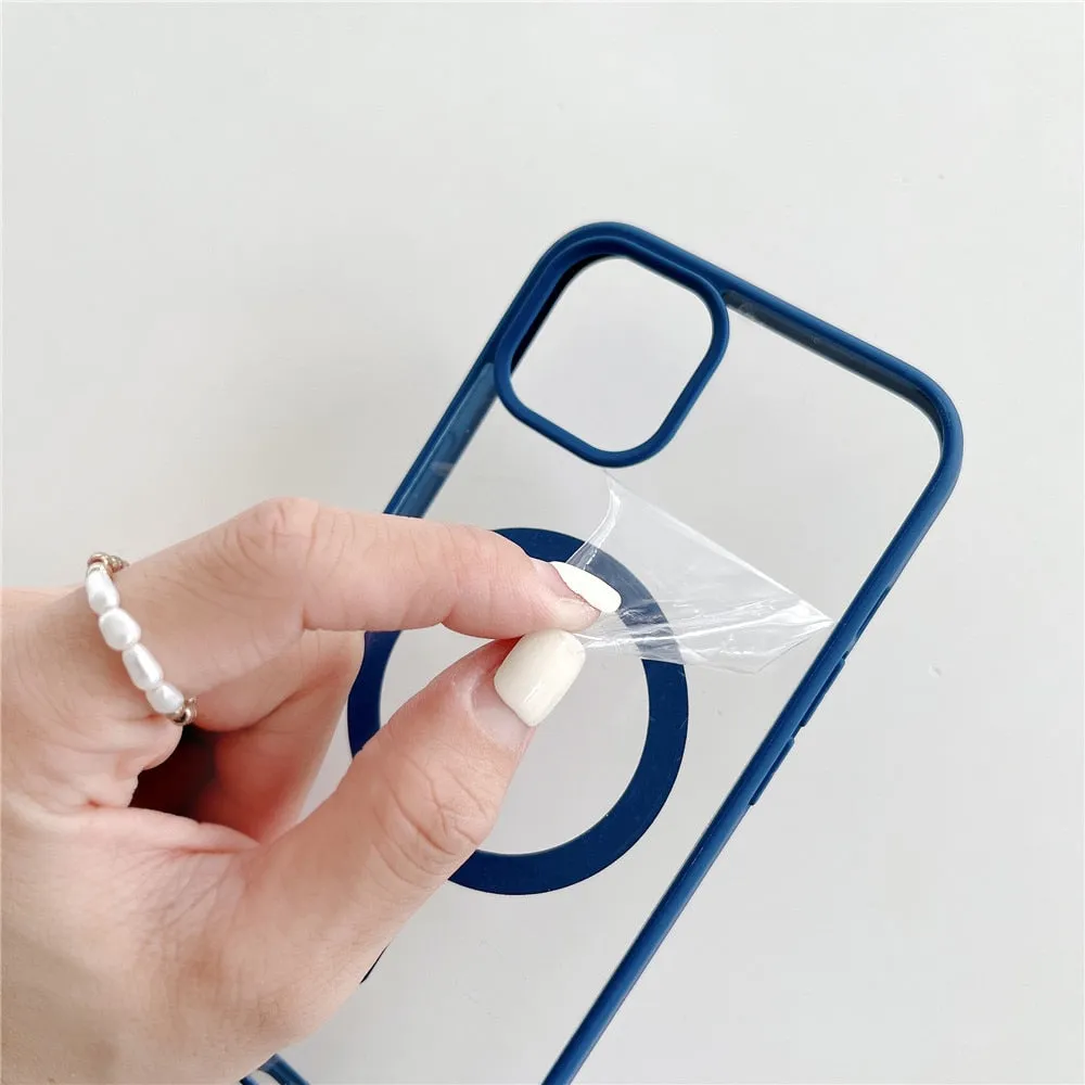 Anymob iPhone Blue Magnetic Pattern Case Soft Phone Cover
