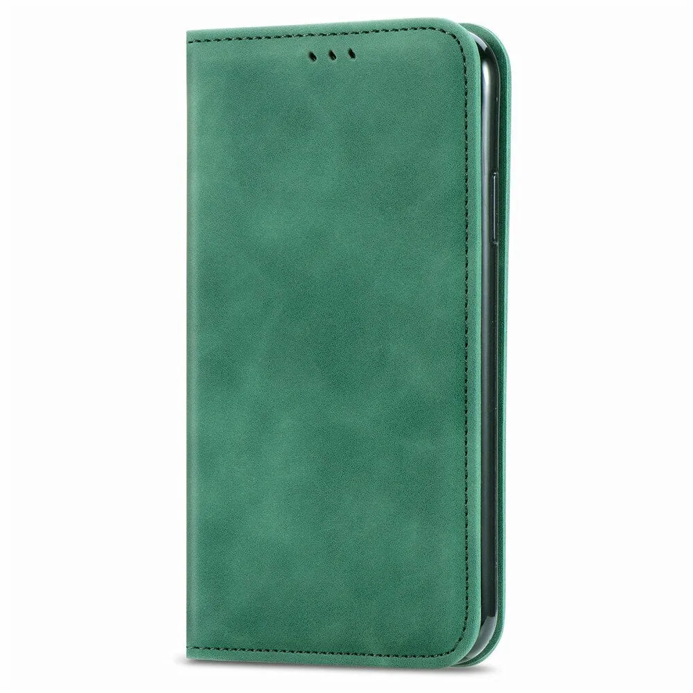 Anymob iPhone Brown Magnetic Flip Leather Phone Case Card slot Wallet Cover