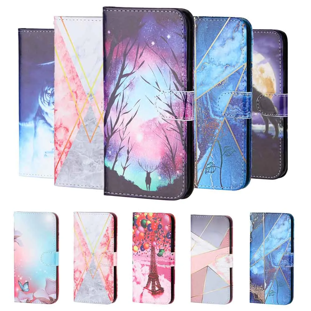 Anymob iPhone Case Blue Tiger Flip Painted Wallet Leather Cover
