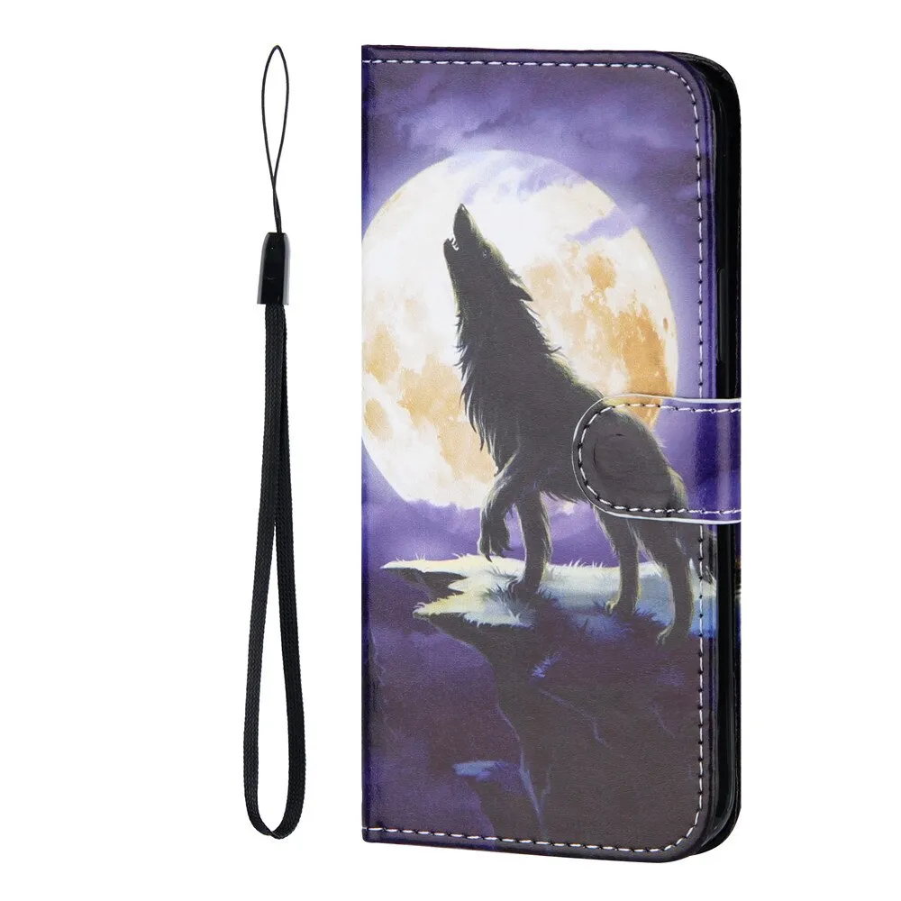 Anymob iPhone Case Blue Tiger Flip Painted Wallet Leather Cover