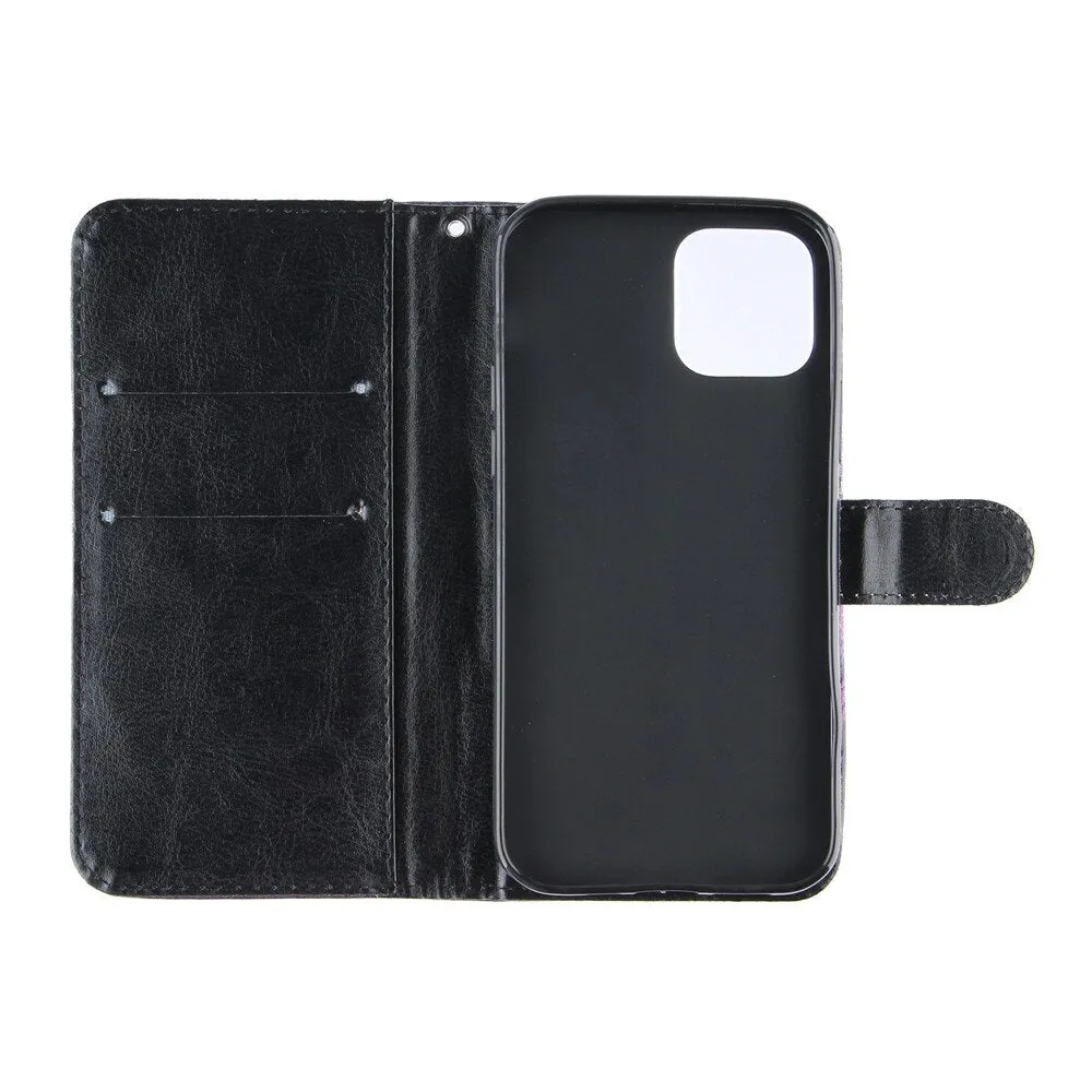 Anymob iPhone Case Blue Tiger Flip Painted Wallet Leather Cover