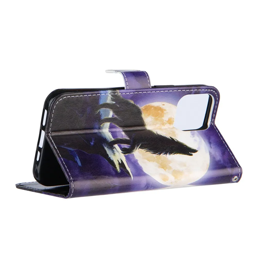 Anymob iPhone Case Blue Tiger Flip Painted Wallet Leather Cover