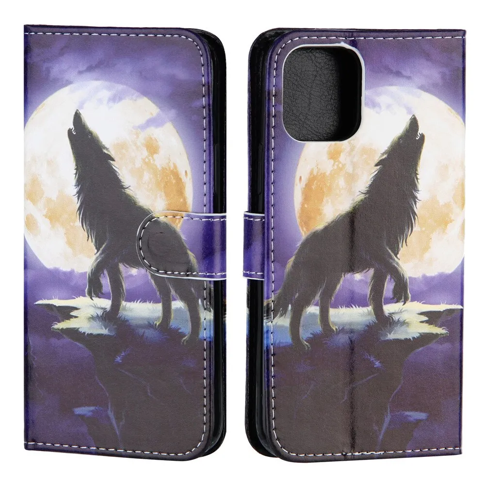 Anymob iPhone Case Blue Tiger Flip Painted Wallet Leather Cover