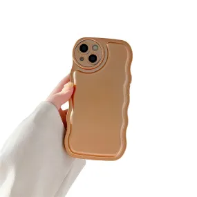 Anymob iPhone Case Brown Curly Wave Plating Air Cushion Soft Silicon Shockproof Cover