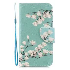 Anymob iPhone Case Mint Green Unicorn Painted Leather Magnetic Flip Wallet Cover Shell