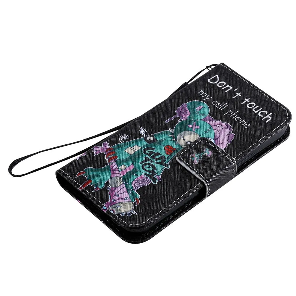 Anymob iPhone Case Paris Flip Cover Cartoon Painted Magnetic Leather Wallet Card Slot