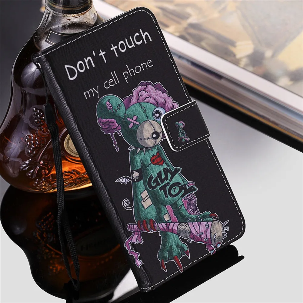 Anymob iPhone Case Paris Flip Cover Cartoon Painted Magnetic Leather Wallet Card Slot