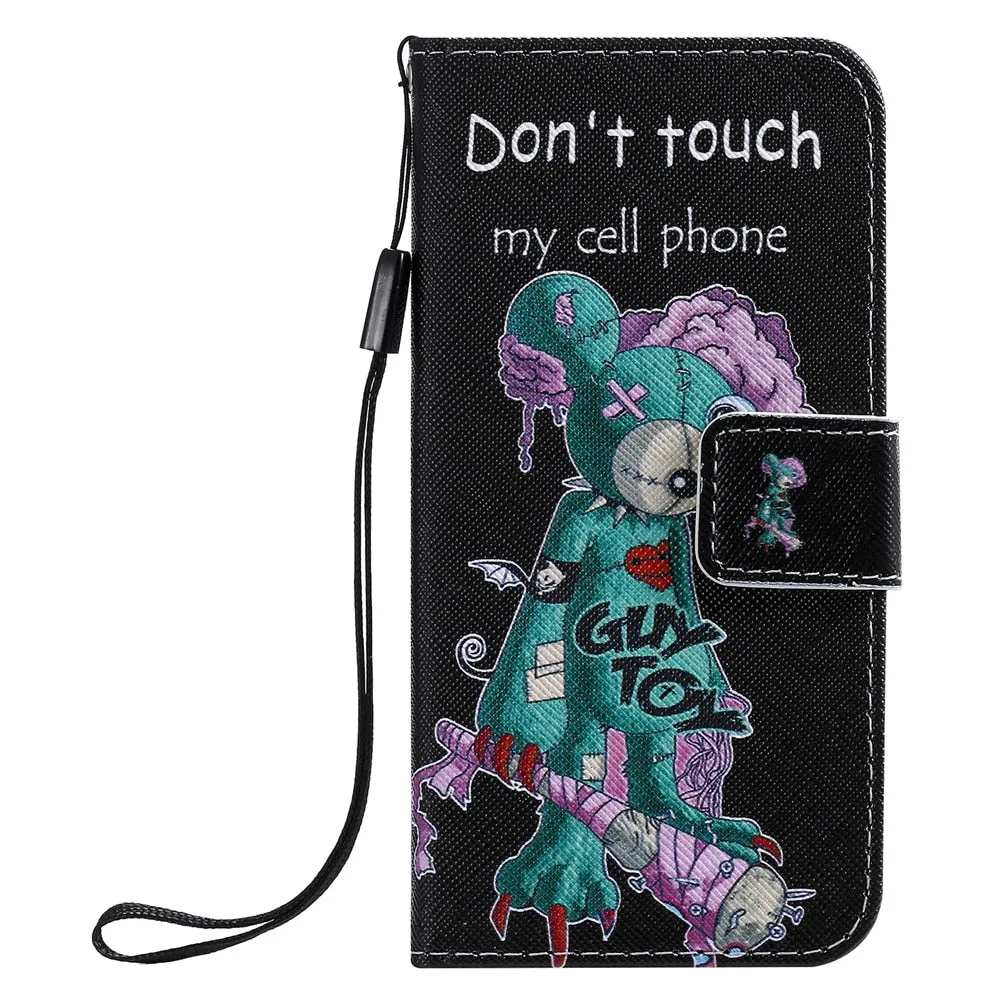 Anymob iPhone Case Paris Flip Cover Cartoon Painted Magnetic Leather Wallet Card Slot