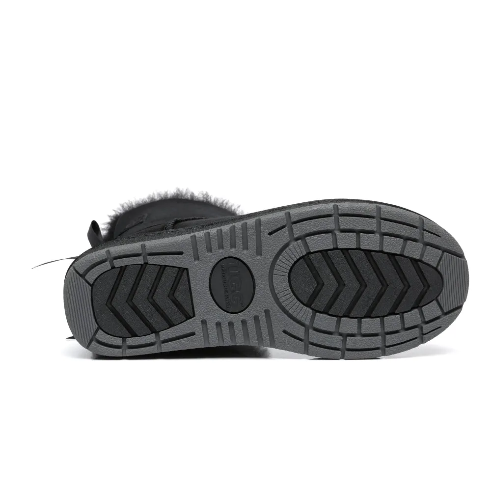 Australian Shepherd® Women Mini Ugg Boots with Single Back Bow #AS3011